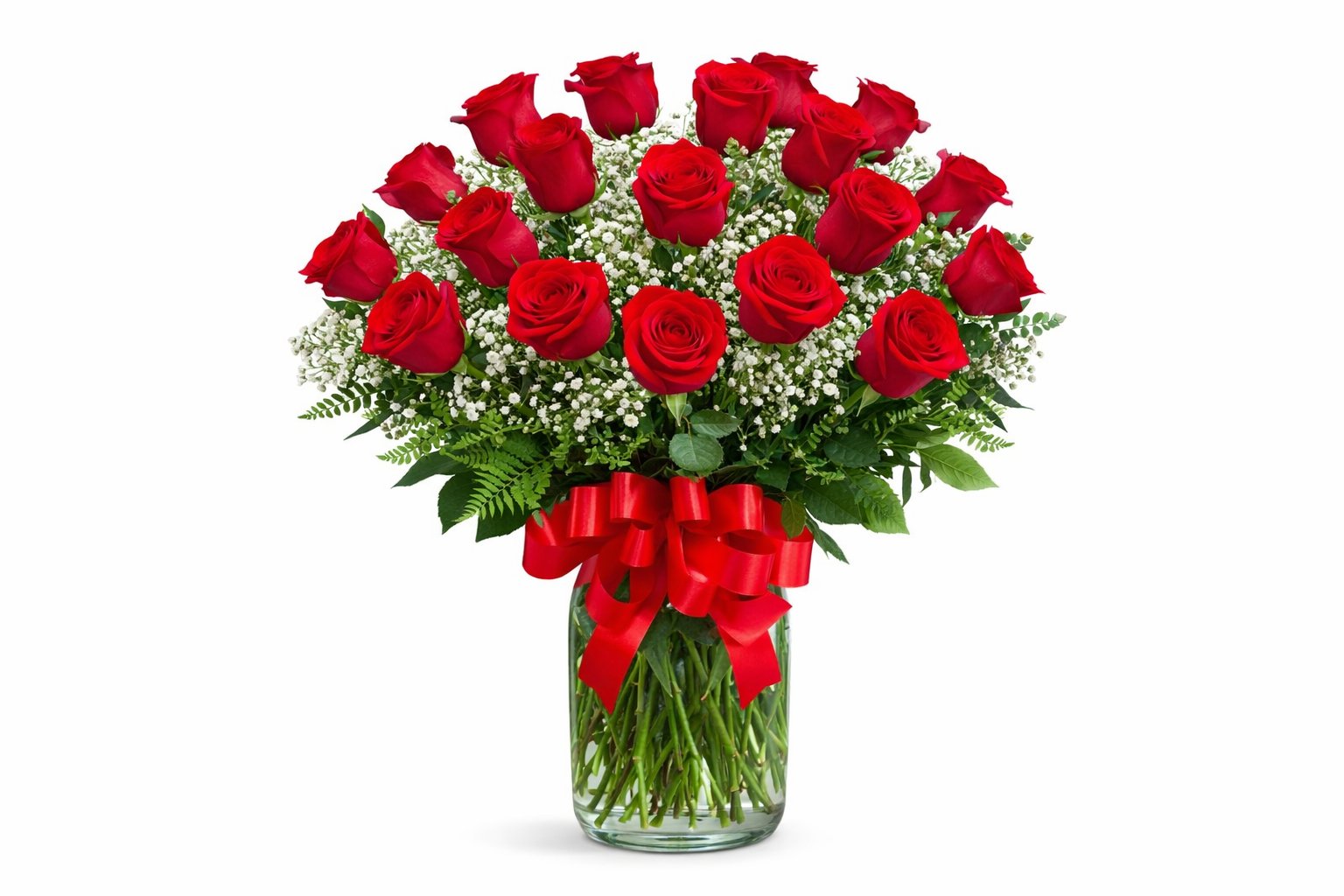 Vase - Dozen of red roses