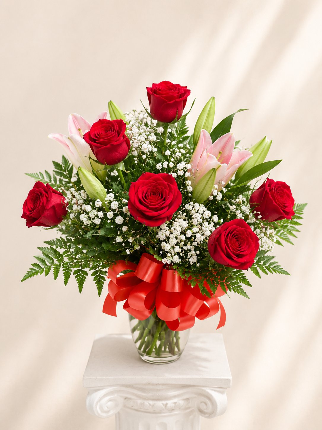 6 Rose Vase with Lilies