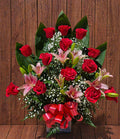Basket - Roses and lilies